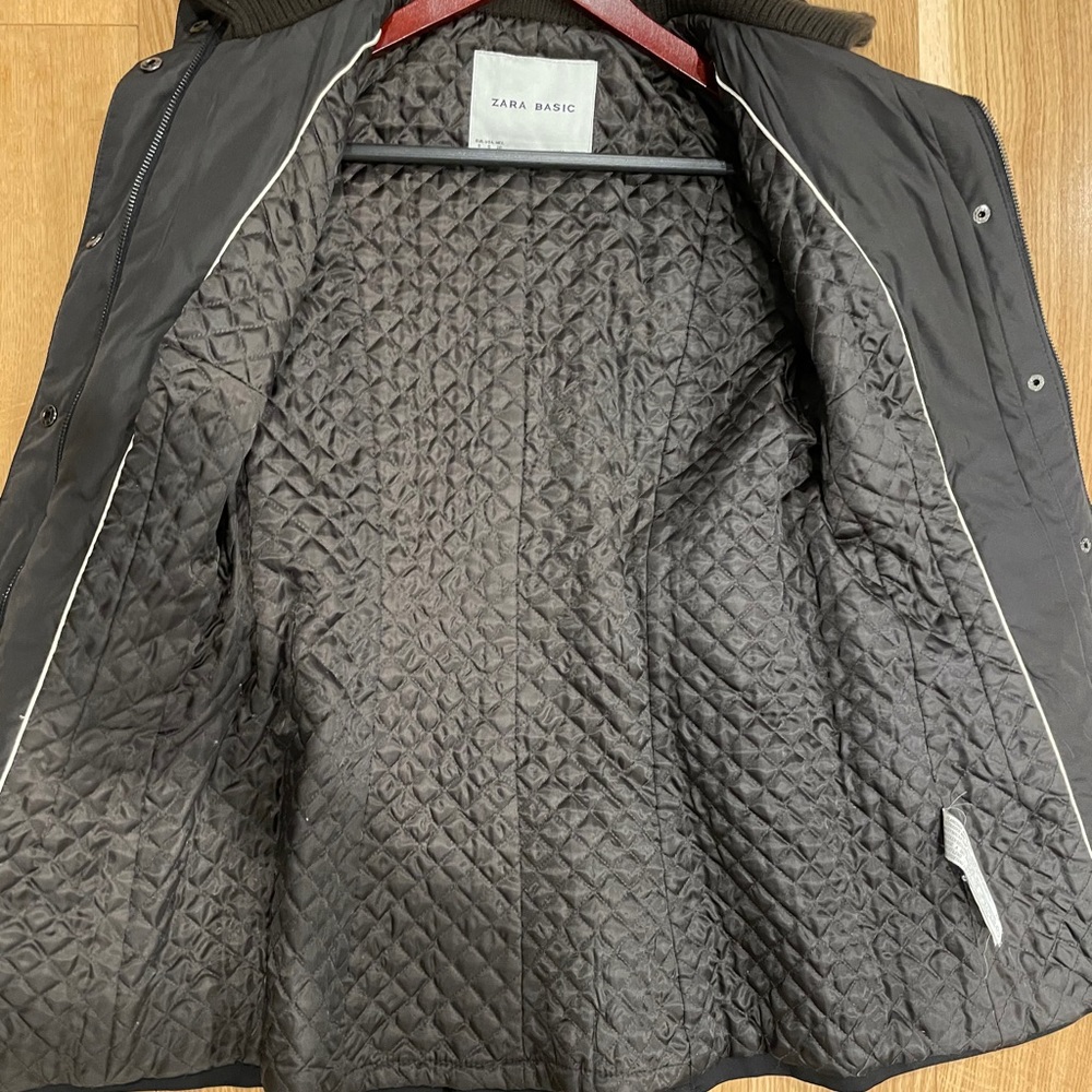 Zara Basic Black Zippered Winter Jacket - Size S - image 7